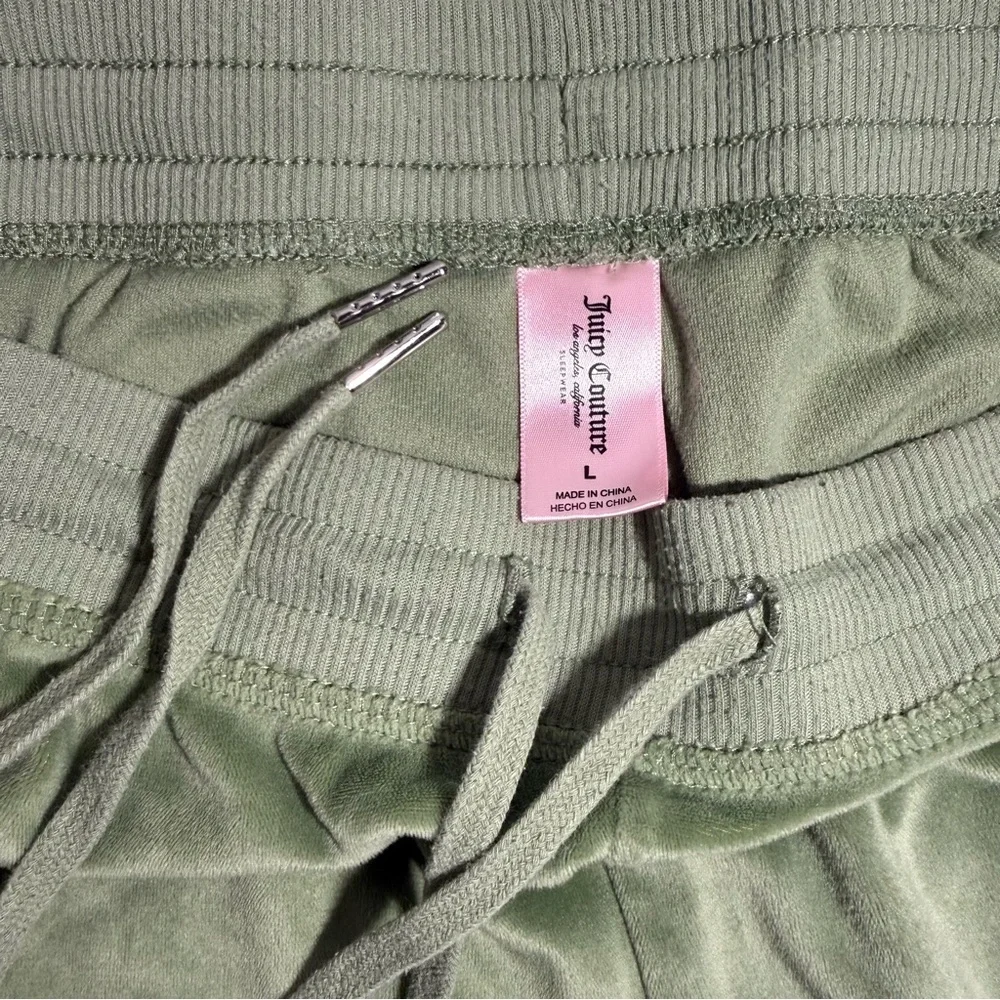 Juicy Couture Green Velour Track Pants Rhinestone‎ Logo Y2K - Picture 4 of 8